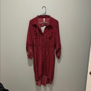 Xhilaration Red Dress with White Dots